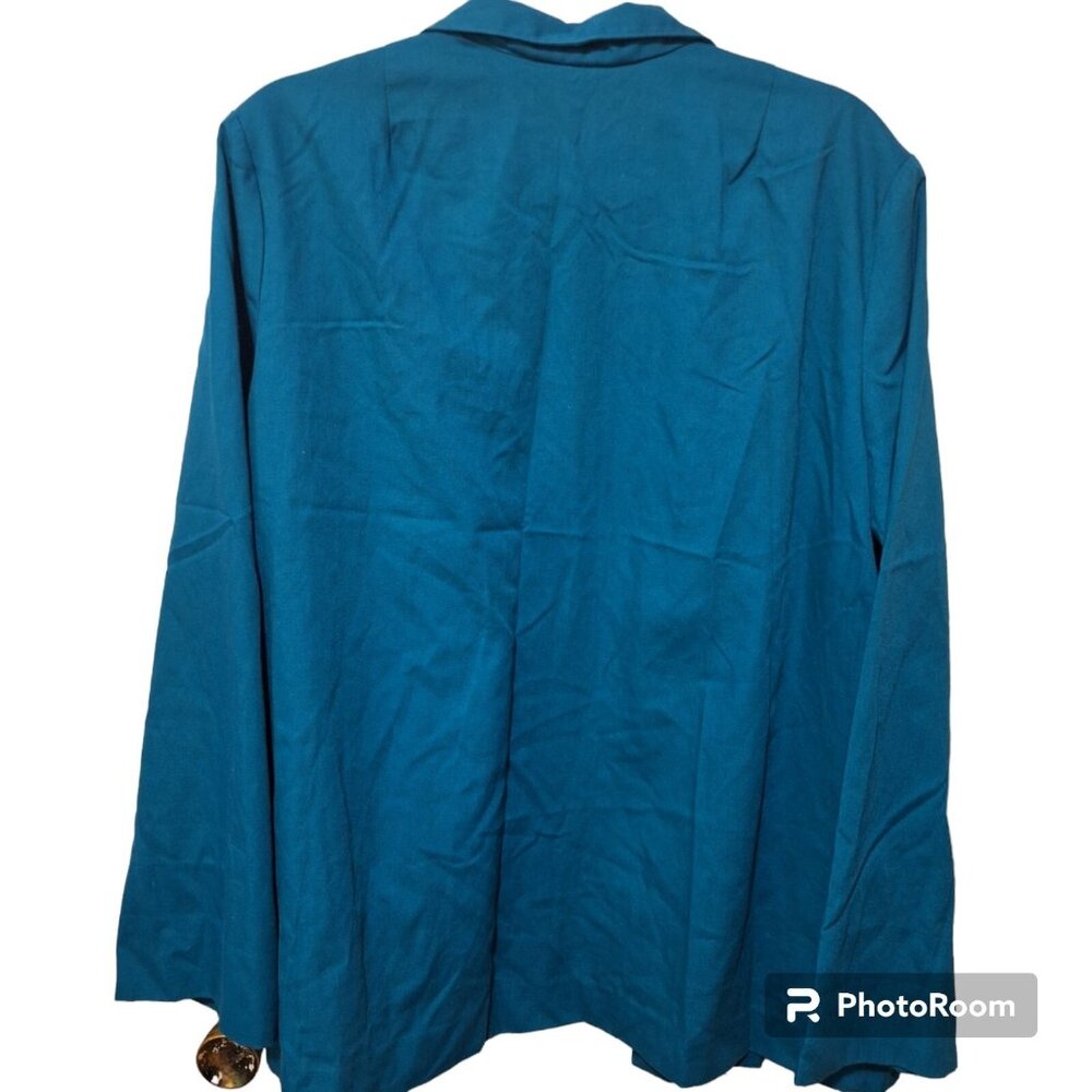 Vintage Womens Smith & Jones Teal Blazer Made In USA Union Made Size 18 - Picture 6 of 6